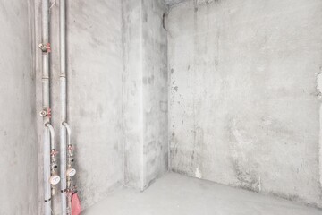 interior of the apartment without decoration in white colors