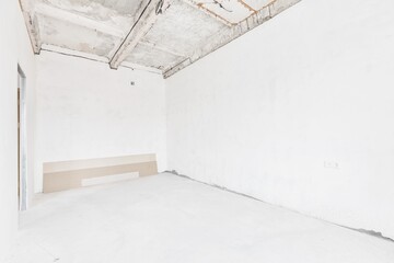 interior of the apartment without decoration in white colors