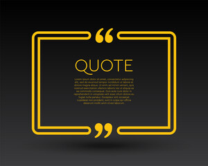 Quote speech bubble, text in brackets, frame