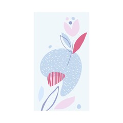 Abstract spring nature poster. Hand drawn organic shapes in pastel colors. Trendy collage style for decoration, postcard, cover design invitations for spring holidays. Minimal natural wall art
