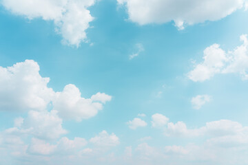 Blue sky and clouds with sun and daylight natural background.