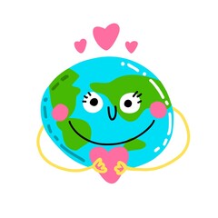 Planet earth with a heart. World. Love Earth day