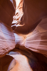 The eroded walls of the Antelope Canyons.
