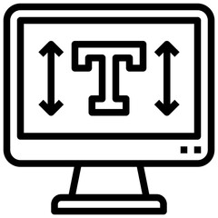 TEXT HEIGHT line icon,linear,,graphic,illustration