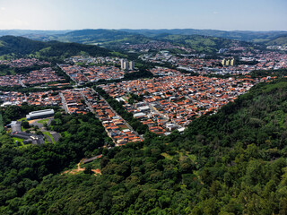 Foto aérea da cidade de Pedreira no interior de São Paulo. Capital brasileira de porcelana. 