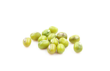 pile mung beans isolated on white background