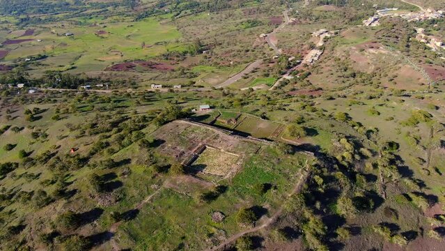 Aerial 360 Above Kuntur Wasi Historic Inca Archaeological Site, Peru