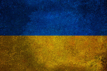 Ukraine flag background with grain texture