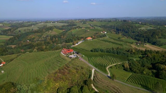 Eastern part of Slovenia where there is sunny most time of the year. With beautiful wine hills and old cottages that are transformed into modern wine cellers.