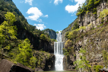 Obraz premium Wencheng County, Wenzhou city, Zhejiang Province, China, baizhangji Waterfall group