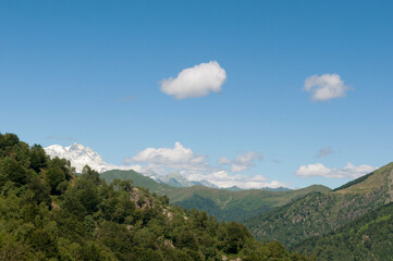 Panoramic View on Monte Rosa. Italian Alps