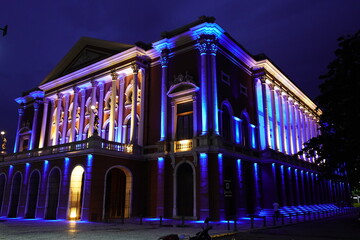 Theatro da Paz at night (Peace Theater), is located in the city of Belém, in the state of Pará, in Brazil. Build in the golden age of rubber in the Amazon Basin.