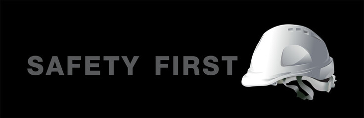 safety first, Engineer helmet on background, safety equipment, construction concept, vector design