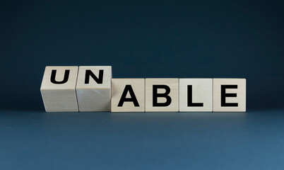 Able or unable. Business Concept