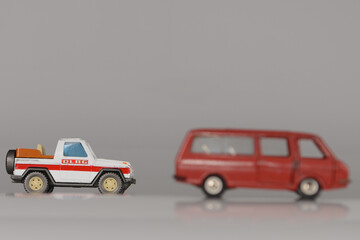 Retro car models on the table