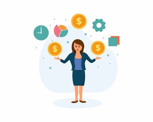 Successful business flat design illustration