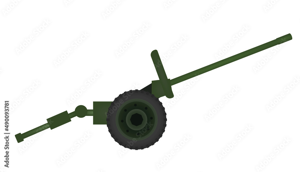 Canvas Prints Green artillery  cannon. vector illustration