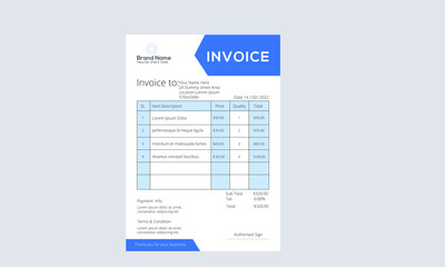 Corporate Unique Invoice Design Template 