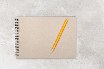 A white plain diary or blank journal for writing note and messages. Sketchbook or booklet with open page