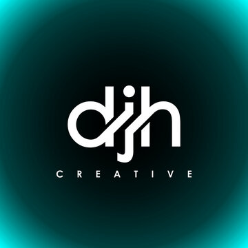 DJH Letter Initial Logo Design Template Vector Illustration