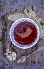 homemade duck borscht. Ukrainian food