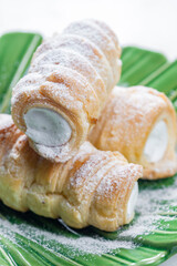 dessert called kremrole filled with cream