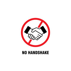 no handshake symbol illustration design, no handshake warning with red forbidden sign