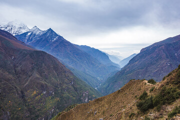 Himalayas mountains. Nepal. On the way to Everest base camp.