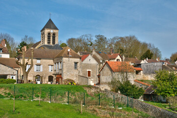 Fototapeta na wymiar Oinville sur Montcient , France - april 3 2017 : picturesque village