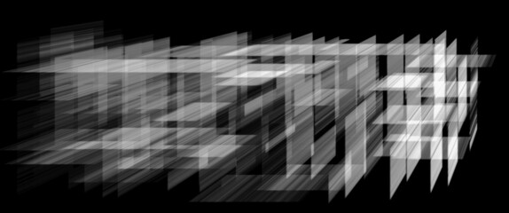 black and white abstract background with layered planes