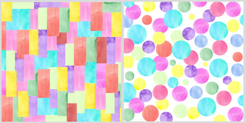 Set of Abstract Hand Painted watercolor Illustrations for Decoration, Postcard, Social Media Banner, Brochure Cover Design Background.