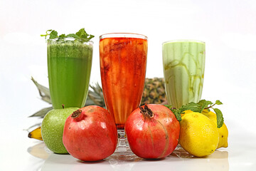 Fresh juice on isolated background