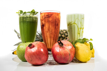 Fresh juice on isolated background
