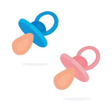 pacifier, dummy, care, nipple, newborn, child, blue, pink, sleep, toy, relax, cartoon, abstract, childish, preschool, kids, drawing, hand, drawn, hand drawn, flat, simple, graphic, illustration, doodl
