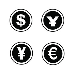 illustration vector of Icon Coins. Business Finance Icon Coins