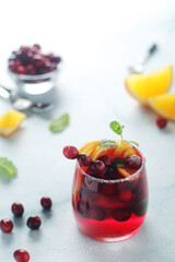 Winter cranberry and orange drink	