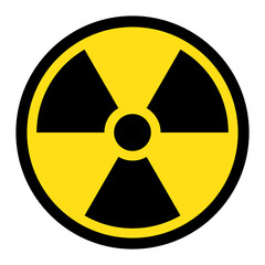 Radiation hazard sign. Symbol of radioactive threat alert - obrazy, fototapety, plakaty