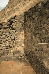 archaeological remains of the spanish colonial period in peru. stone house in the colonial times. old stone house in the colonial times.