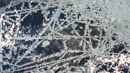 Beautiful background of decorative ice crystals.