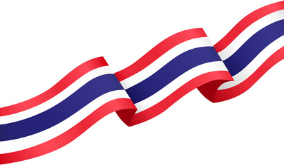 Corner waving  Thailand flag  isolated  on png or transparent background,Symbol of Thailand,template for banner,card,advertising ,promote,and business matching country poster, vector illustration