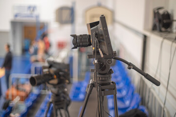 tv camera for broadcasting basketball