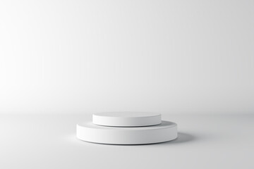 White 3d podium empty abstract background. Product mock up presentation.