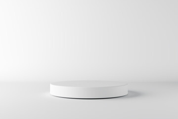 White 3d podium empty abstract background. Product mock up presentation.