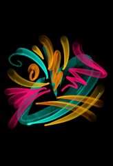 Abstract digital, modern art graffiti spray, Painting, poster tag, creative background