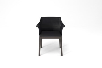 Front view, Modern Chair, minimal concept, Studio shot of stylish chair isolated on white background 3d rendering