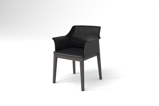 Perspective view, Modern Chair, minimal concept, Studio shot of stylish chair isolated on white background 3d rendering