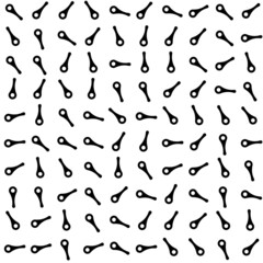Seamless pattern vector with random black spoons.