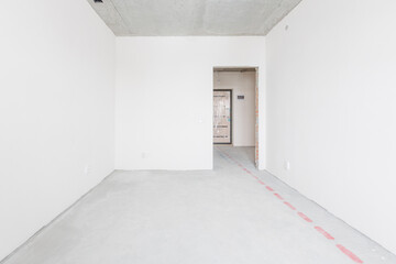 interior of the apartment without decoration in gray colors