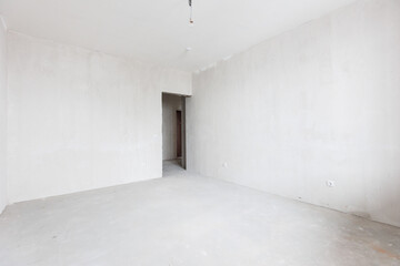 interior of the apartment without decoration in gray colors