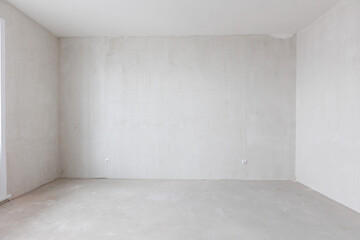 interior of the apartment without decoration in gray colors